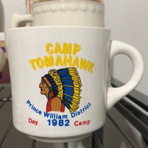 Vintage BSA Boy Scouts Of America 1982 Camp Tomahawk Coffee Mug
